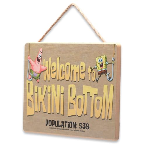 Nickelodeon SpongeBob SquarePants Fun Bikini Bottom Sign for Home Decor
| Nickelodeon SpongeBob SquarePants Hanging Woo