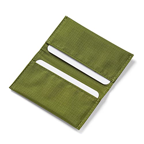 Allett Card Holder Wallet, Cala Green | Bifold, Holds 2-12 Business Cards, Thin, Minimalist, Front Pocket | For Men and