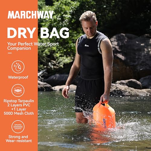 MARCHWAY Waterproof Dry Bag Backpack Keeps Gear Dry for Kayaking and Rafting, Hiking and Camping, Ideal for Outdoor Adve