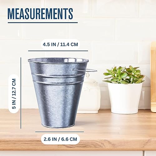 Small Galvanized Metal Bucket with Handle for Party Favors and Crafts
| Mini Tin Container with Handle for Kids Crafts