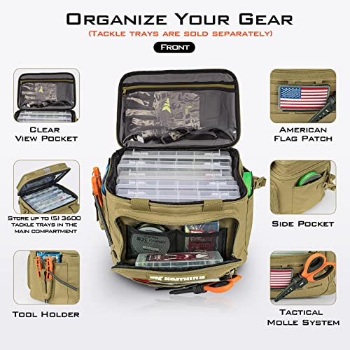 KastKing Saltwater & Freshwater Fishing Tackle Bags for Anglers - Water Resistant & Padded Shoulder Strap - Ideal for G