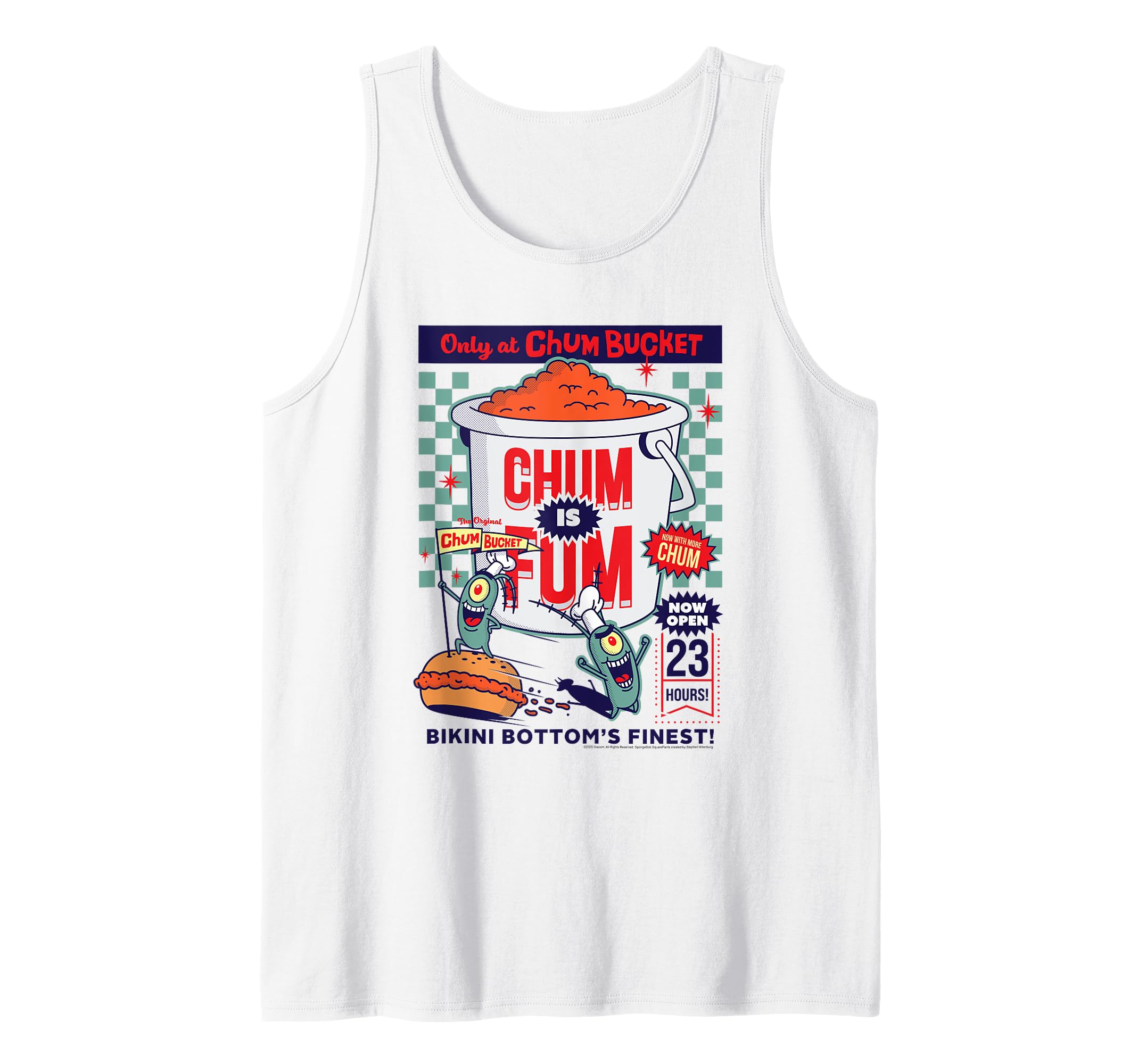 SpongeBob SquarePants Plankton Chum Bucket Chum is Fum Tank Top for Boys Summer Clothing