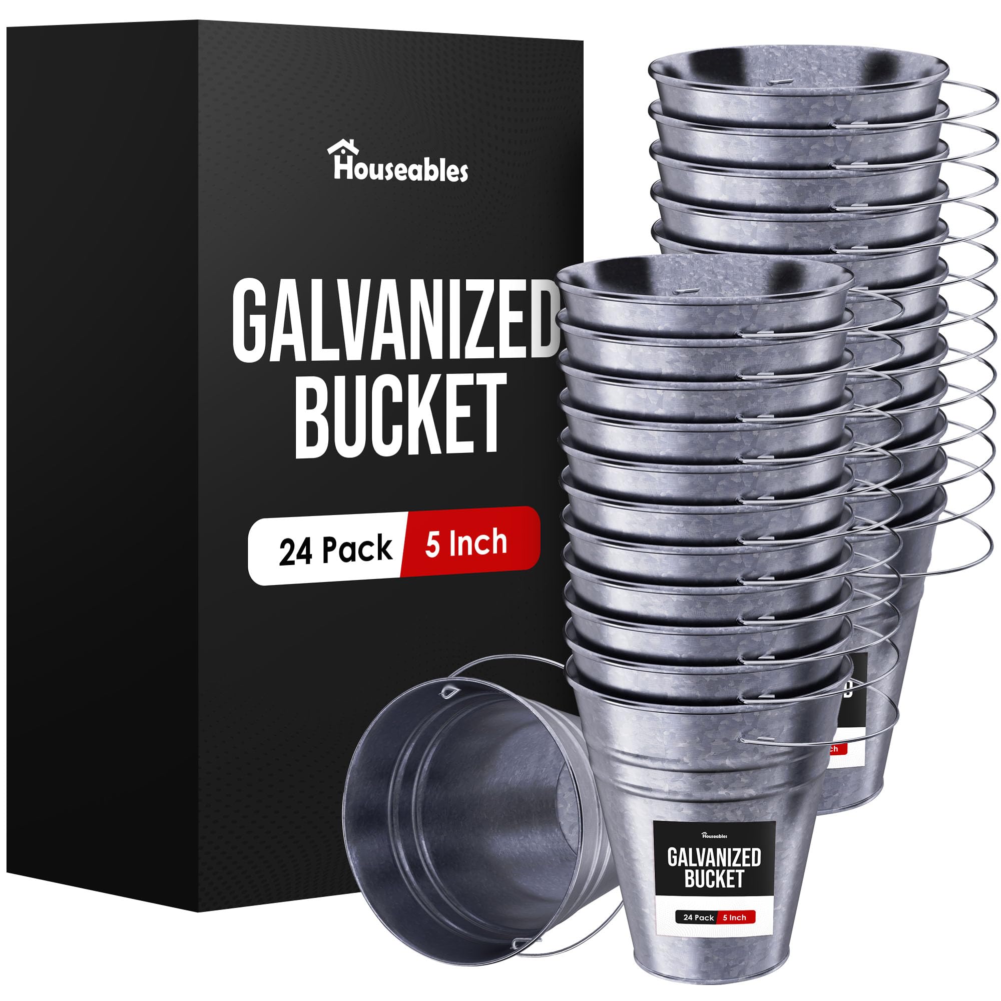 Small Galvanized Metal Bucket with Handle for Party Favors and Crafts
| Mini Tin Container with Handle for Kids Crafts